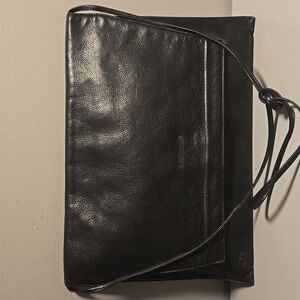 Loewe Black Leather Messenger Bag